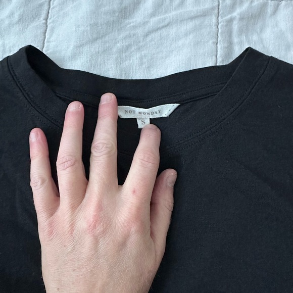 Not Monday - Juliannne Long Sleeve Tee - size small - black - Picture 3 of 5